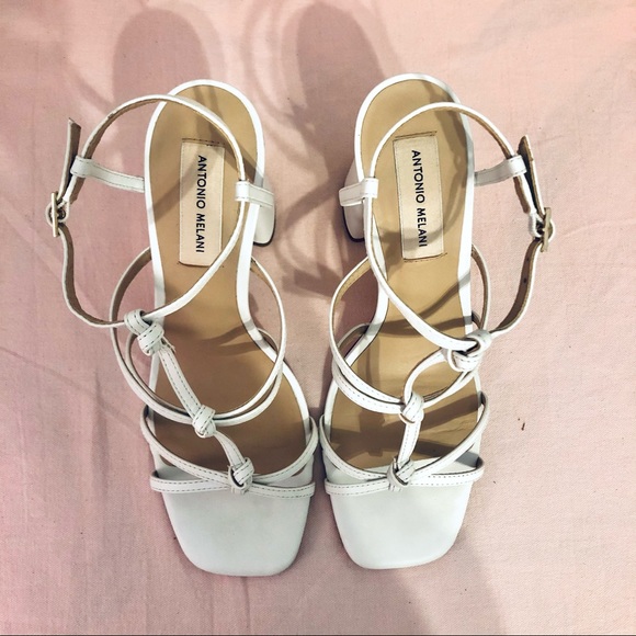 ANTONIO MELANI 3” white heeled sandals - Picture 5 of 6